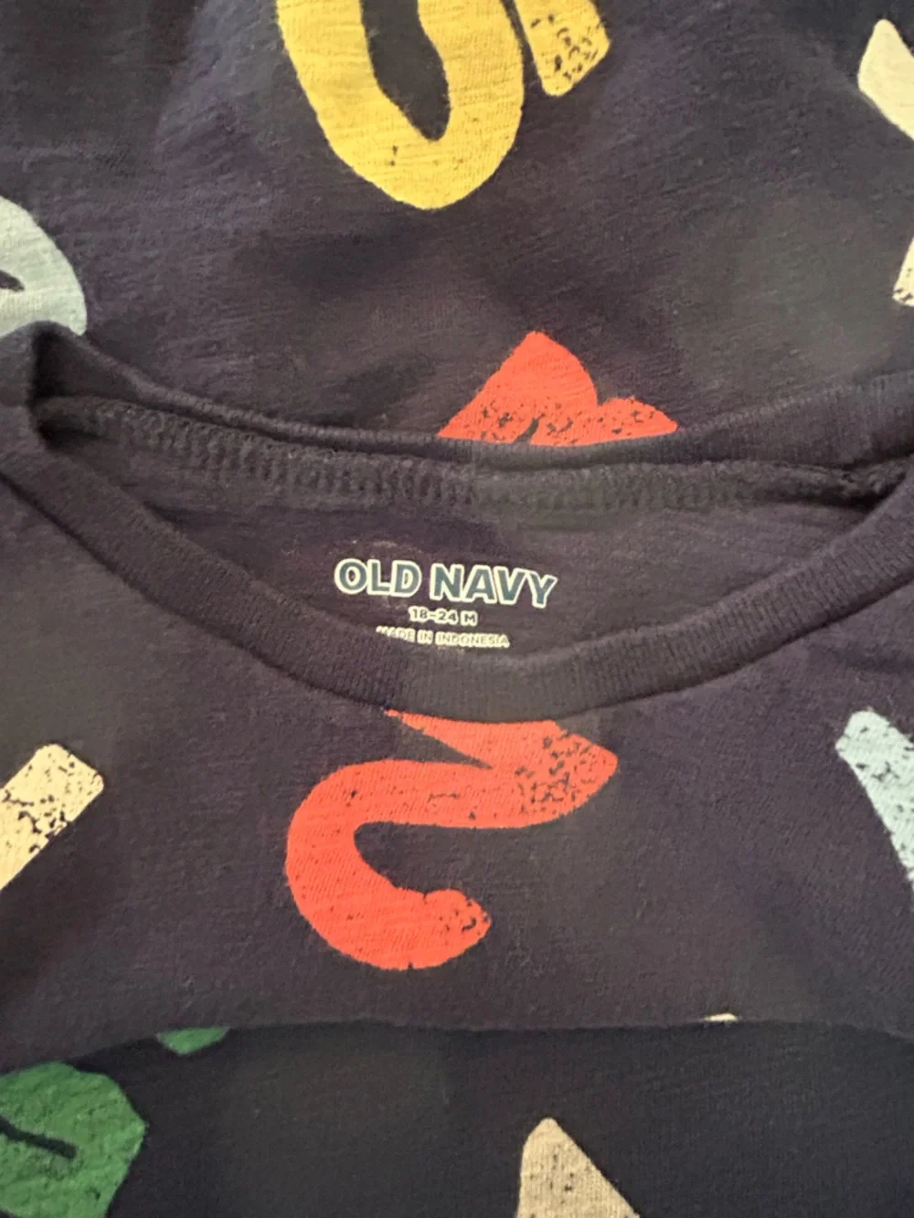 Matching Navy Rainbow Letter and Number Long Sleeve Top and Onesie